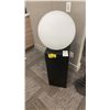 Image 1 : DIOSCURI TABLE LAMP. OPAL GLASS. 16" RETAIL $1470. COMES WITH BLACK WOOD PEDESTAL
