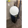 Image 2 : DIOSCURI TABLE LAMP. OPAL GLASS. 16" RETAIL $1470. COMES WITH BLACK WOOD PEDESTAL