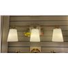 Image 1 : GROUP OF 3 SAVOY HOUSE BATHROOM VANITY LIGHTS. 1 IS 4 LIGHT, 2 ARE 3 LIGHT. DARBY, WARM BRASS, WHITE