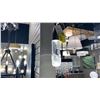 Image 1 : FRITZ SINGLE LIGHT LED PENDANT. DARK SMOKE, CLEAR CUSTOM ART GLASS. 17"H RETAIL $1030