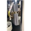 Image 1 : GROUP OF 3 AVENUE LIGHTING GORGEOUS CICADA LED PENDANT LIGHTS. KNURLED DARK GRAY METAL WITH BRASS.