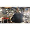 Image 1 : GROUP OF 4 CRYSTORAMA SOTO SINGLE LIGHT PENDANT. MATTE BLACK, ANTIQUE GOLD. RETAIL $1280