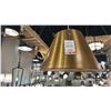 Image 3 : GROUP OF 3 HANGING LIGHTS. CARLO 4 LIGHT LANTERN, BLACK & BRASS, 36" BRASS CHANDELIER, ALDEN WARM