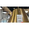 Image 5 : GROUP OF 3 HANGING LIGHTS. CARLO 4 LIGHT LANTERN, BLACK & BRASS, 36" BRASS CHANDELIER, ALDEN WARM