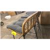 Image 2 : 3 BAR HEIGHT STOOLS. BAMBOO WITH GRAY CUSHIONS