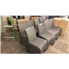 Image 1 : GROUP OF 9 STANDARD HEIGHT UPHOLSTERED ROLLING CHAIRS.