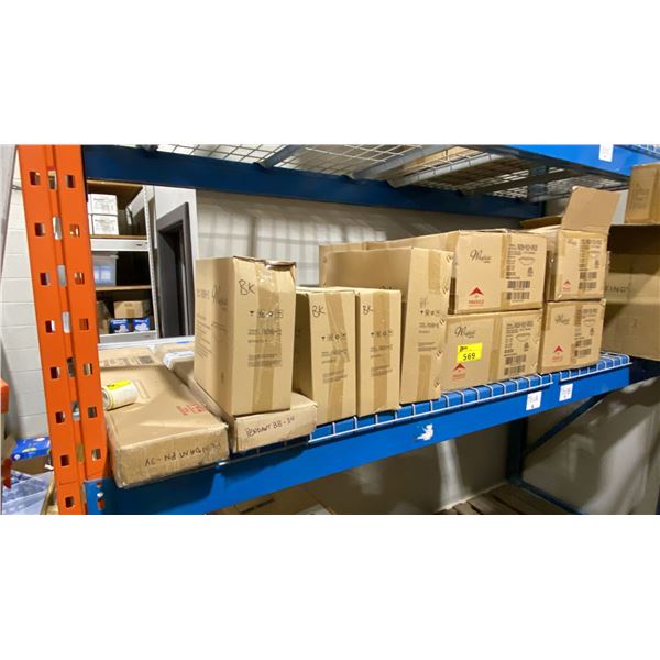 GROUP LOT OF +10 WHITFIELD FLUSH MOUNT CEILING LIGHTS. VARIOUS COLORS AND SIZES.