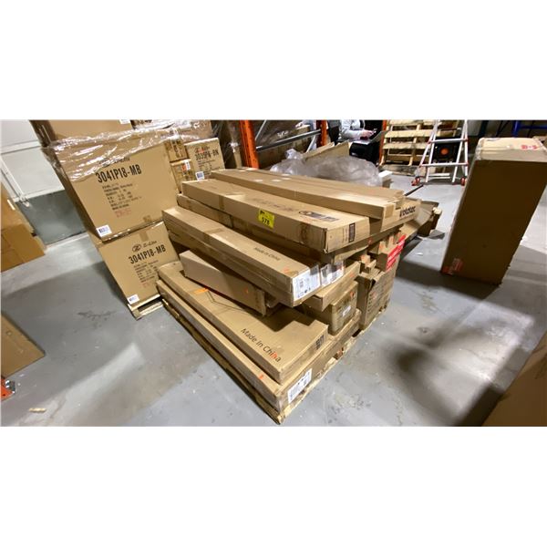 PALLET OF APPROX 25 LED LIGHTS. SEVERAL LED BACKLIT PANELS