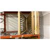 Image 1 : GROUP OF 6 CUSTOM WOOD CEILING DROP PANELS. VARIOUS SIZES. LOCATED IN STOREROOM 1.