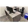 Image 1 : ITEMS LOCATED IN STOREROOM 1 OFFICE. 2 GRAY DESKS 72" X 36" WITH A 36" RETURN, 66" X 30" WITH