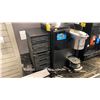 Image 1 : COMMERCIAL KEURIG MACHINE WITH COFFEE STORAGE RACK. PLUMBED IN (NO WATER TANK) PLUS METAL GARBAGE