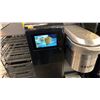Image 2 : COMMERCIAL KEURIG MACHINE WITH COFFEE STORAGE RACK. PLUMBED IN (NO WATER TANK) PLUS METAL GARBAGE