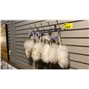 Image 1 : GROUP LOT OF LAMBSWOOL DUSTERS AND WALL HANGING RACK. APPROX 16