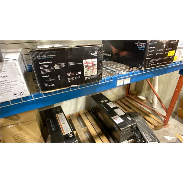 GROUP OF 4 MODERN FORMS CEILING FANS. 70", 62", 58", 54"