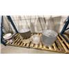 Image 10 : RACKING WITH CONTENTS. ASST LIGHTS, SHADES, ETC. APPROX 11 OUTDOOR, PENDANTS, AND OTHER COMPONENTS
