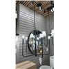 Image 2 : GROUP OF 4 CEILING LIGHTS. HARPER SEMI FLUSH LED, HERITAGE BRASS, OPAL GLASS, 24" BLACK CHANDELIER