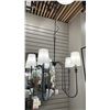 Image 3 : GROUP OF 4 CEILING LIGHTS. HARPER SEMI FLUSH LED, HERITAGE BRASS, OPAL GLASS, 24" BLACK CHANDELIER