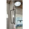 Image 4 : GROUP OF 4 CEILING LIGHTS. HARPER SEMI FLUSH LED, HERITAGE BRASS, OPAL GLASS, 24" BLACK CHANDELIER