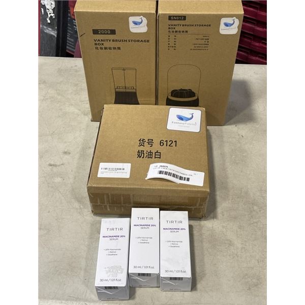 LOT OF 3 NEW TIRTIR NIACINAMIDE 20% SERUM AND  FANTASY PALLETE EARRINGS  AND RING STORAGE AND 2 ROTA