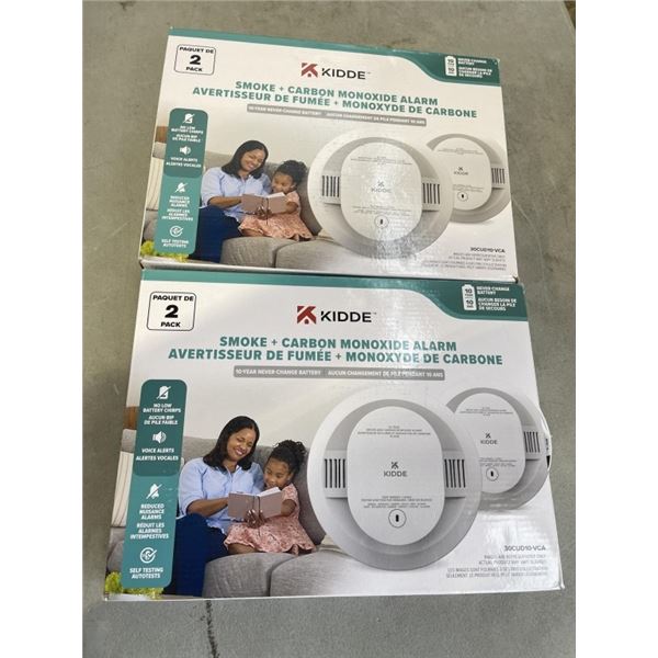 2 KIDDE 2 PACKS OF SMOKE AND CARBON MONOXIDE ALARMS