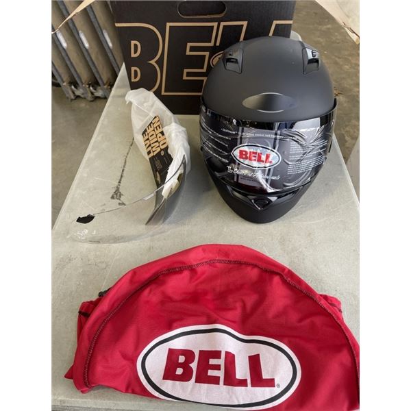 AS NEW BELL QUALIFIER HELEMT, BLACK SIZE LARGE