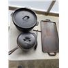 Image 2 : WOODS CAST IRON CAMP COOKING SET IN WOOD CRATE