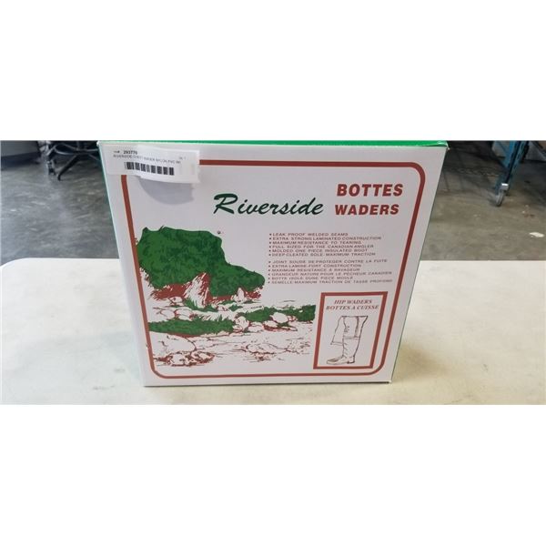 RIVERSIDE CHEST WADER NYLON PVC W/ BOOTS SIZE 12  - RETAIL $99