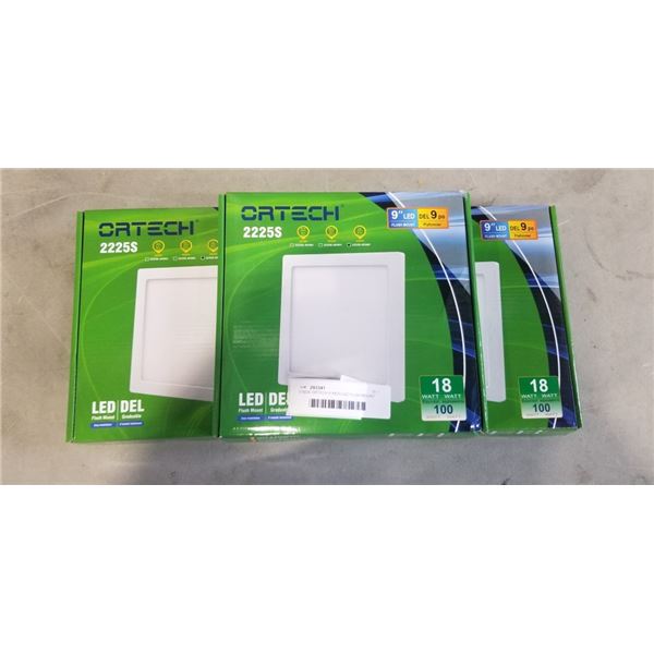 5 NEW ORTECH 9 INCH LED FLUSH MOUNT DOWNLIGHTS