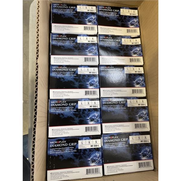 NEW CASE LATEX DIAMOND GRIP GLOVES SIZE LARGE