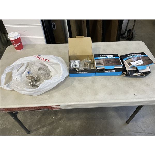 LOT OF SECURA STAINLESS LEVER SETS - ALL MISSING 1 OR MULTIPLE PIECES
