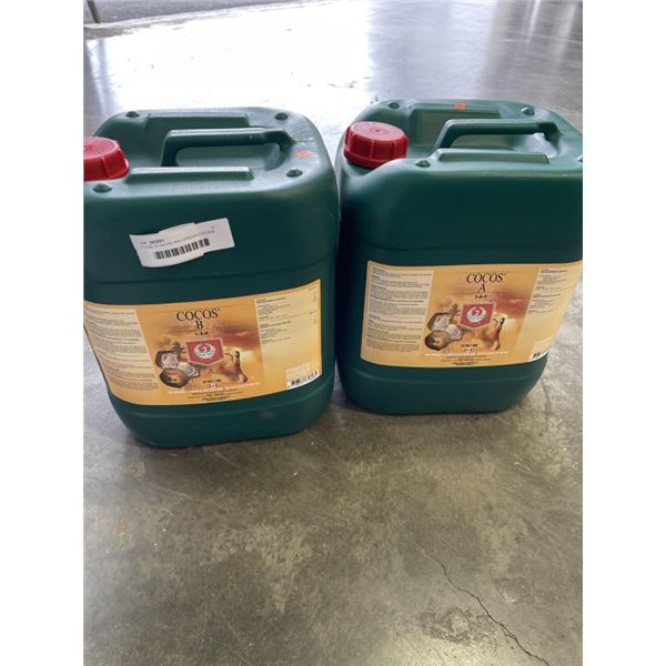 2 JUGS OF HOUSE AND GARDEN COCOS B PLANT FOOD, 20 LITRES EACH