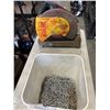 Image 1 : CHOP SAW AND BUCKET OF PEG HOOKS
