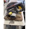 Image 3 : CHOP SAW AND BUCKET OF PEG HOOKS