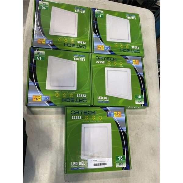 5 NEW ORTECH 9 INCH LED FLUSH MOUNT DOWNLIGHTS