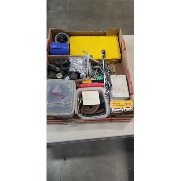 ASSORTED RIVET KIT, CHAIN, STAPLES, TIE WIRE AND RUBBER FEET