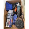 Image 1 : BOX OF PEX 1/2-IN PIPE CRIMPERS, MAKITA ANGLE GRINDER WITH WALTER CUT OFF WHEELS, BLUE SHIELD SAFETY