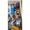 Image 3 : BOX OF ADJUSTABLE ROTATING VISE, FACE SHIELD WINDOWS, BERNZOMATIC TANK, ELECTRICAL AND FILING TOOLS