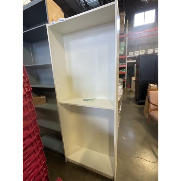 WHITE STORAGE SHELF WITH DOORS