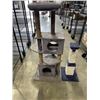 Image 1 : 55 INCH TALL 3 TIERED CAT HOUSE AND 31 INCH TALL CAT SRACTHING POST