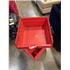Image 3 : 7 RED NESTING ORGANIZING SHELF BINS, 18X16.5X8 INCH TALL