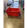 Image 4 : 7 RED NESTING ORGANIZING SHELF BINS, 18X16.5X8 INCH TALL