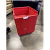 Image 1 : 7 RED NESTING ORGANIZING SHELF BINS, 18X16.5X8 INCH TALL