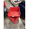 Image 3 : 7 RED NESTING ORGANIZING SHELF BINS, 18X16.5X8 INCH TALL