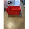 Image 4 : 7 RED NESTING ORGANIZING SHELF BINS, 18X16.5X8 INCH TALL