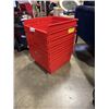 Image 5 : 7 RED NESTING ORGANIZING SHELF BINS, 18X16.5X8 INCH TALL