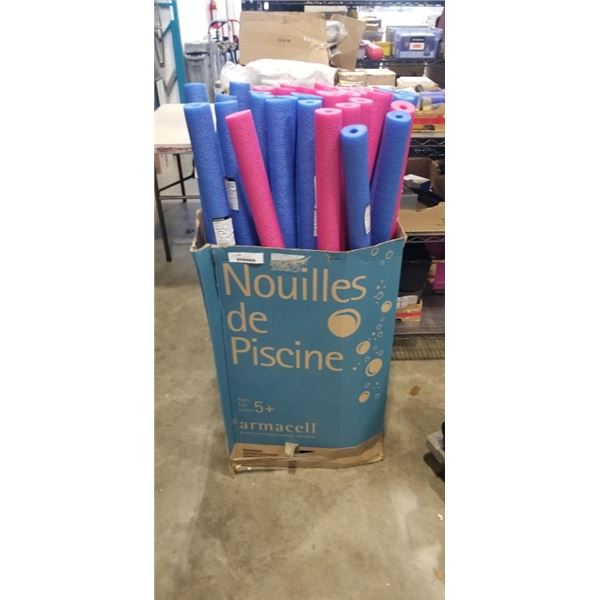 BOX OF NEW POOL NOODLES APPROXIMATELY 40