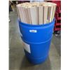 Image 1 : METAL BARRELL FULL OF HEMLOCK WOOD PIECES, 1" X 2" X 43"