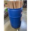 Image 2 : METAL BARRELL FULL OF HEMLOCK WOOD PIECES, 1" X 2" X 43"