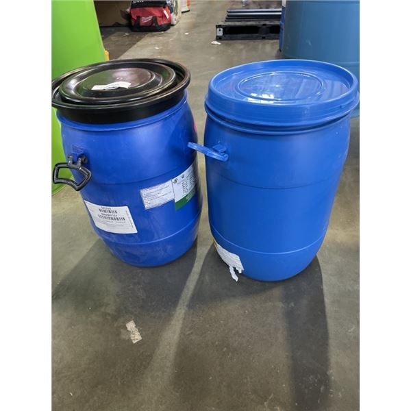 2 FOOD GRADE DRUMS- APPROX 15 GALLON EACH
