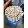 Image 2 : METAL BARRELL FULL OF HEMLOCK WOOD PIECES, 1" X 2" X 43"